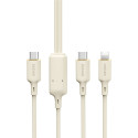 Dudao L7SF 2v1 kabel USB-C / Lightning 100W 1,2 m - béžový