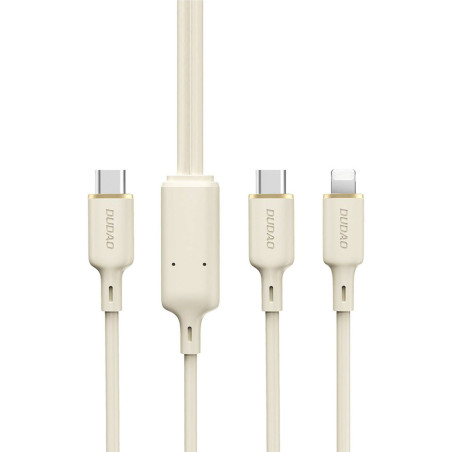 Dudao L7SF 2v1 kabel USB-C / Lightning 100W 1,2 m - béžový