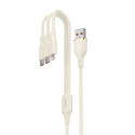 Kabel Dudao L7SE 3v1 USB-A na 2× USB-C + Lightning 66W - béžová