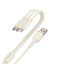 Kabel Dudao L7SE 3v1 USB-A na 2× USB-C + Lightning 66W - béžová