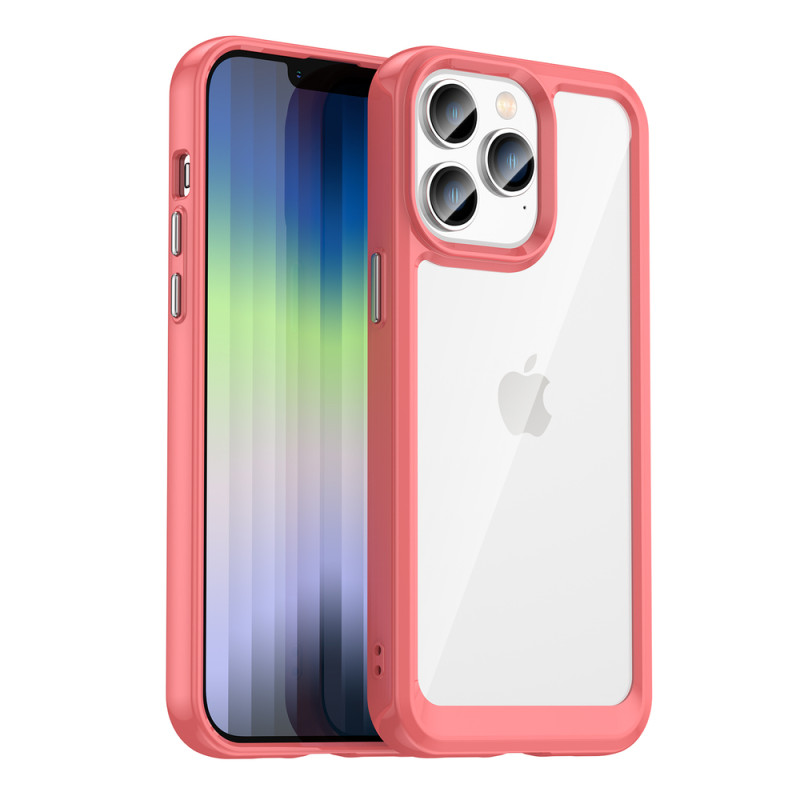 AG PREMIUM Outer Space Case Pevné pouzdro pro iPhone 14 Pro s gelovým rámečkem červené