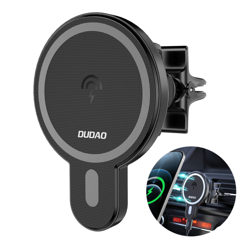 DUDAO F13 Magnetický (MagSafe) držák telefonu s bezdrátovým nabíjením 15W, černý