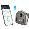Dudao FM Bluetooth transmiter + nabíječka do auta MP3 3,1 A 2x USB černá (R2Pro černá)