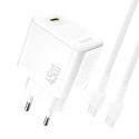 Nabíječka Dudao A28C 45W GaN + USB‑C kabel - bílá