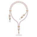 Kabel Dudao L20MAX 4v1 65W 1,5 m - růžová