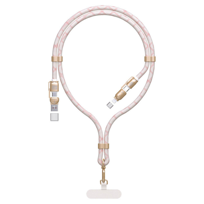Kabel Dudao L20MAX 4v1 pro nabíjení - růžová