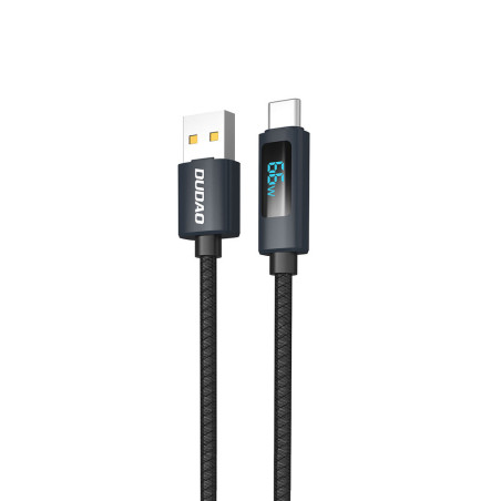 Kabel Dudao L7T USB-A na USB-C 66W s LED - černý