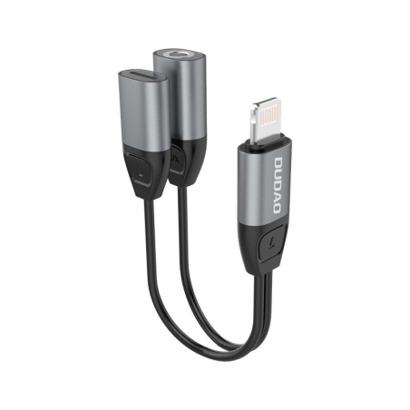 DUDAO L17i+ Redukce z Lightning na Jack 3,5/Lightning, černo-stříbrná