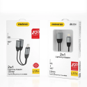 DUDAO L17i+ Redukce z Lightning na Jack 3,5/Lightning, černo-stříbrná