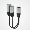 DUDAO L17i+ Redukce z Lightning na Jack 3,5/Lightning, černo-stříbrná