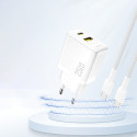 Dudao A26T GaN 25W nabíječka USB-C + USB-A - bílá
