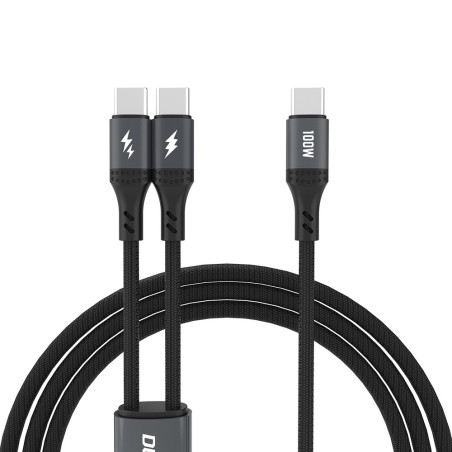 Kabel Dudao L3F 2in1 100W USB‑C (2×) 1,2 m černý