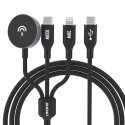 Kabel Dudao A12Max+ 3v1 pro Apple Watch – black