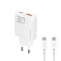 Nabíječka Dudao A30EUT 30W GaN USB-A/USB-C - bílá