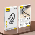Dudao L13C+ 2v1 USB‑C adaptér pro nabíjení a hudbu – šedá
