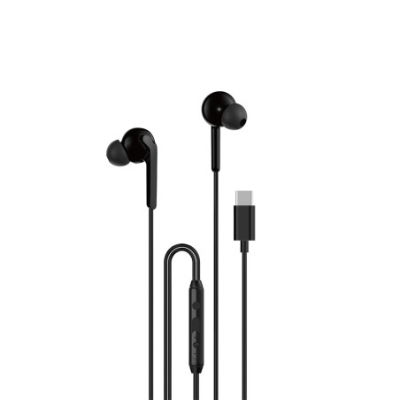 Dudao X3C+ USB-C in-ear sluchátka 1,2 m - černá