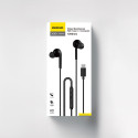 Dudao X3C+ USB-C in-ear sluchátka 1,2 m - černá