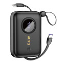 Powerbanka Dudao K14 10000 mAh s kabely USB-C/Lightning - černá