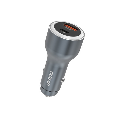 Nabíječka do auta Dudao R4Ultra 120W USB-A + USB-C šedá