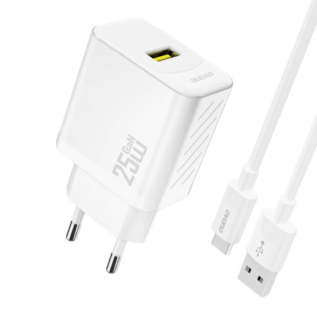 Nabíječka Dudao A27STEU 25W GaN USB-A - bílá