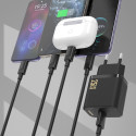 Dudao A27STEU 25W GaN nabíječka USB-A + USB-C kabel černá
