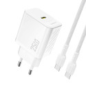 Nabíječka Dudao A27CEU 25W GaN USB‑C PD - bílá