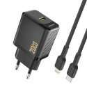 Nabíječka Dudao A26LEU 20W GaN USB-C PD pro iPhone – černá