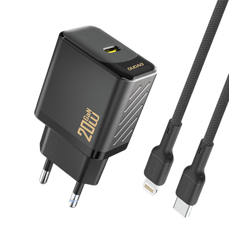 Nabíječka Dudao A26LEU 20W GaN USB-C PD pro iPhone – černá