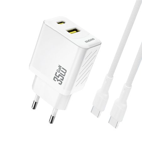 Nabíječka Dudao A27MaxCEU 35W PD QC USB-C/USB-A bílá