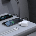 Nabíječka Dudao A28PCEU 45W GaN 2×USB-C - bílá