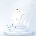 Dudao A28PEU 45W GaN 2×USB‑C nabíječka – bílá