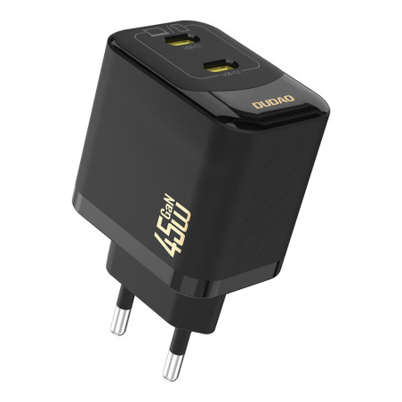 Nabíječka Dudao A28PEU PD 45W GaN 2×USB-C černá