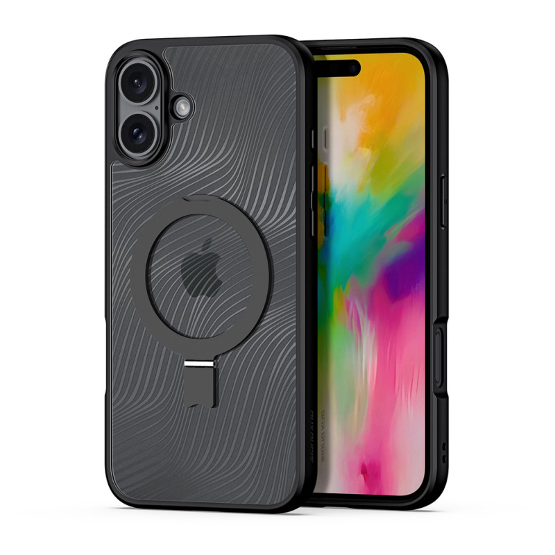 Dux Ducis Aimo Mag pouzdro s MagSafe a stojánkem pro iPhone 16 - černé