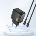 Nabíječka Dudao A28PEU PD 45W GaN 2×USB-C černá