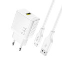 Nabíječka Dudao A23TEU GaN 2.4A USB-A 12W bílá