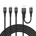 Kabel Dudao L3W 66W USB-A/USB-C – černá