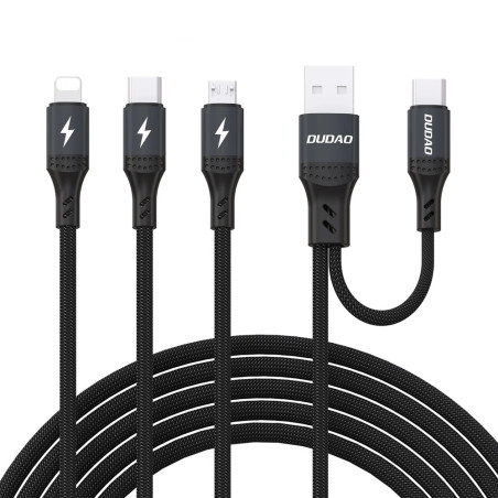 Kabel Dudao L3W 66W USB-A/USB-C – černá