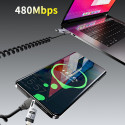 Kabel Dudao L20 Pro 4v1 USB-A/USB-C – Lightning/USB-C - černý