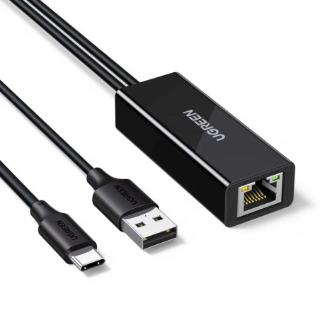 UGREEN USB-C na RJ45 10/100 Mbps adaptér černý