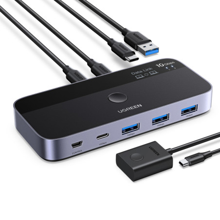 KVM switch Ugreen UGREEN SWITCH pro počítače – šedá