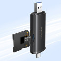 Ugreen 65024 2v1 čtečka SD microSD USB-C/USB-A - černá