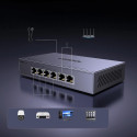Ugreen CM753 6portový PoE+ switch 1Gb/s – šedá