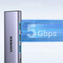 Ugreen CM511 15597 5v1 HUB USB-C - šedá