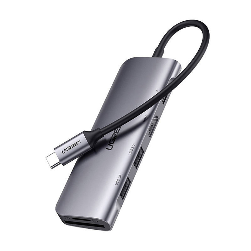 Rozbočovač USB-C UGREEN CM195 ​​15214 pro notebook/PC - šedá