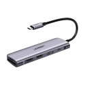 Ugreen CM195 15214 rozbočovač USB‑C 6v1 - šedá