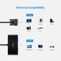 Ugreen 40254 VGA rozbočovač 1×2 pro 2 monitory – černá