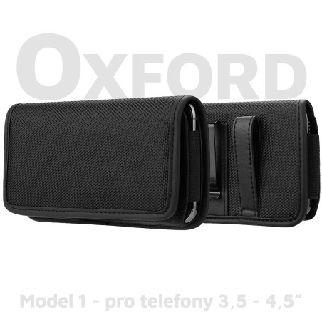 AG PREMIUM Oxford model 1 - pouzdro na opasek pro iPhone 5S/SE a jiné mini telefony, černé