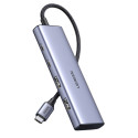 UGREEN CM473 HUB USB-C 2×USB-C / 2×USB-A 20 cm – šedá
