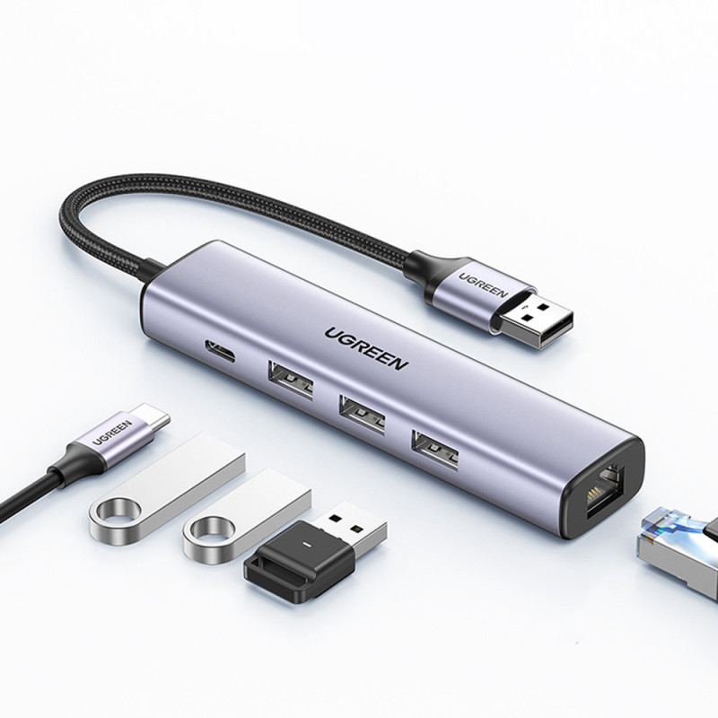 USB hub UGREEN CM475 pro notebooky a počítače - šedý