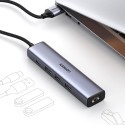 UGREEN CM475 USB hub 4v1 - šedý (USB 3.0, RJ-45, USB-C PD)
